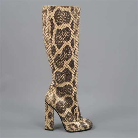 high knee gucci boots|Gucci snakeskin boots.